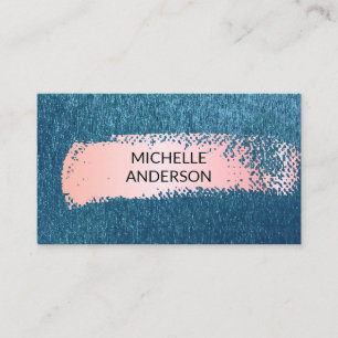 Carte De Visite Arrière - plan de texture bleue   Brossé rose