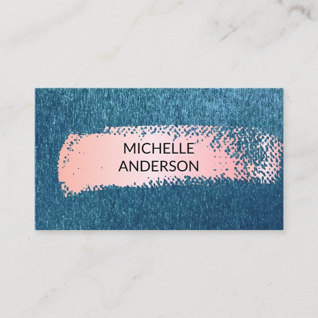 Carte De Visite Arrière - plan de texture bleue | Brossé rose (Devant)