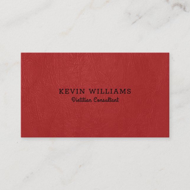 Carte De Visite Arrière - plan de texture en faux cuir rouge (Devant)