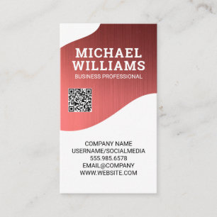 Carte De Visite Arrière - plan de texture métallique   Code QR