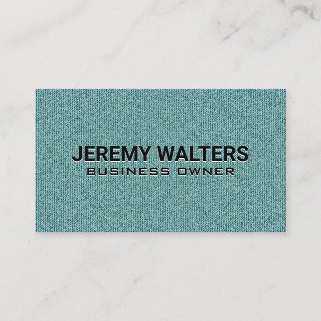 Carte De Visite Arrière - plan de tissu Denim vert (Devant)