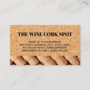 Carte De Visite Arrière - plan du Cork Board   Vins Corks