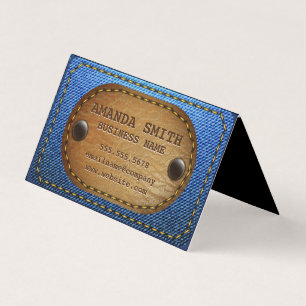 Carte De Visite Arrière - plan en cuir Denim