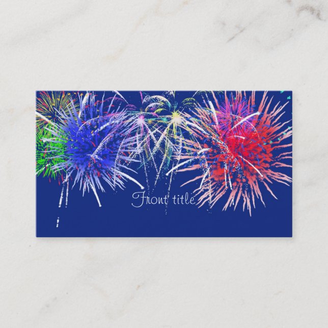 Carte De Visite Arrière - plan Fireworks (Devant)