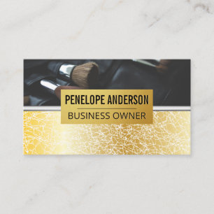 Carte De Visite Arrière - plan Gold Texture   Brosses de maquillag