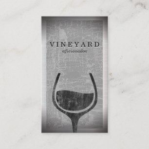 Carte De Visite Arrière - plan gris fissuré texture   Verre à vin