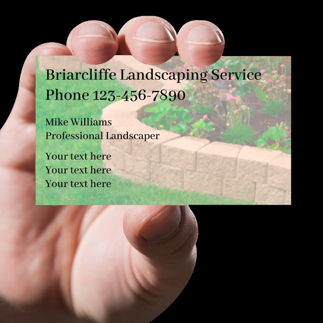 Carte De Visite Arrière - plan Landscaper professionnel (Créateur téléchargé)