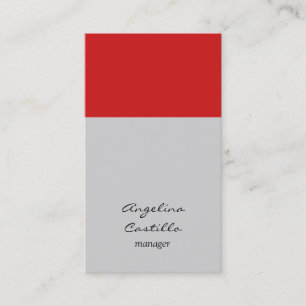 Carte De Visite Arrière - plan moderne élégant rouge rayure gris c