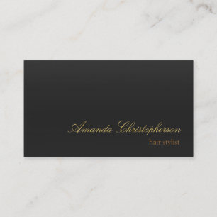 Carte De Visite Arrière - plan moderne Gris Script Hair Styliste