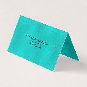 Carte De Visite Arrière - plan moderne turquoise chatoyant