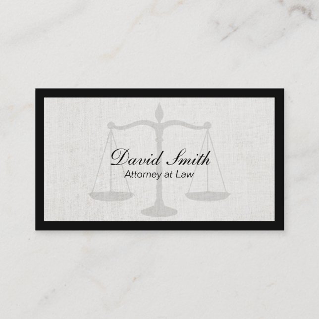 Carte De Visite Arrière - plan noir de toile de frontière d'avocat (Devant)