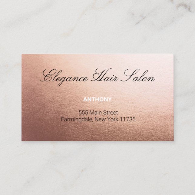 Carte De Visite arrière - plan Rose des Gold Faux Foil (Devant)