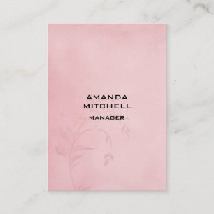 Carte De Visite Arrière - plan rose floral vertical Plain moderne