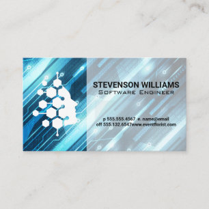 Carte De Visite Arrière - plan technologique   Logo de Human Tech