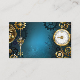 Carte De Visite Arrière - plan turquoise à vapeur avec Gears
