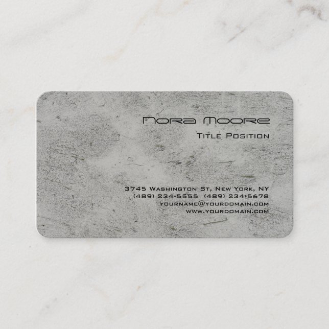 Carte De Visite Arrondi Corner gris mur professionnel (Devant)