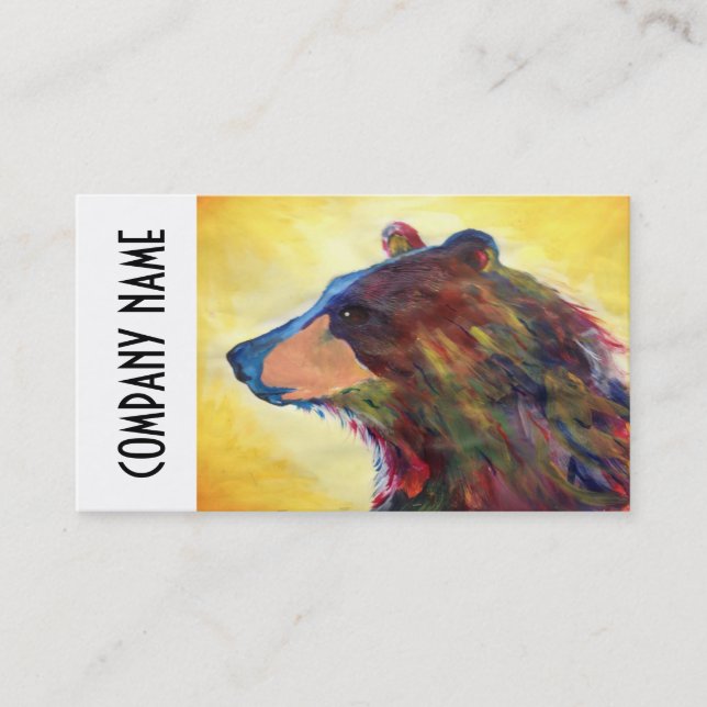 Carte De Visite Art abstrait coloré d'ours (Devant)