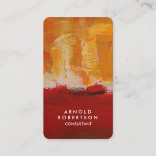 Carte De Visite Art Abstrait créatif jaune foncé brun rouge