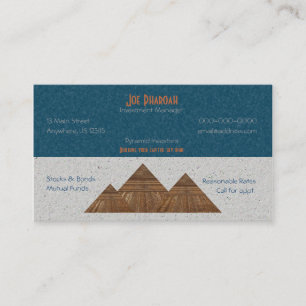 Carte De Visite Art abstrait de pyramide d'or égyptienne de topaz