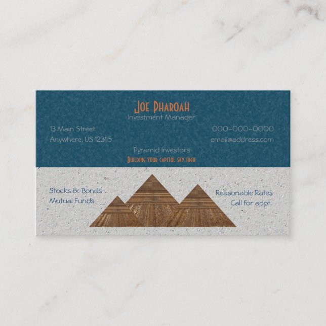 Carte De Visite Art abstrait de pyramide d'or égyptienne de topaze (Devant)