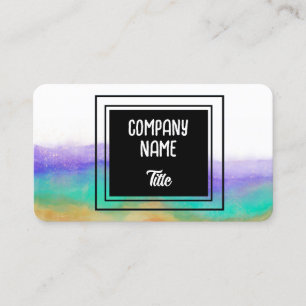 Carte De Visite art abstrait gras aquarelle violet et turquoise 