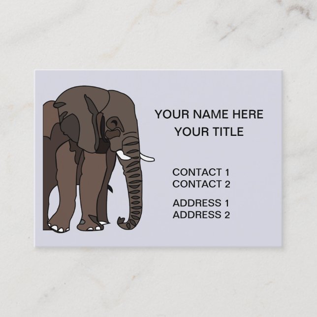 Carte De Visite Art animal éléphant (Devant)
