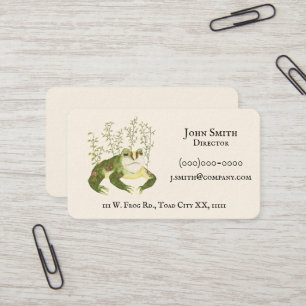 Carte De Visite Art animal rustique Amphibien Aquarelle Frog