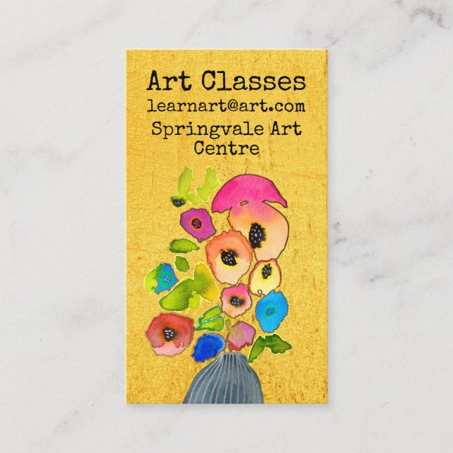 Carte De Visite Art Classes artiste entreprise florale (Devant)