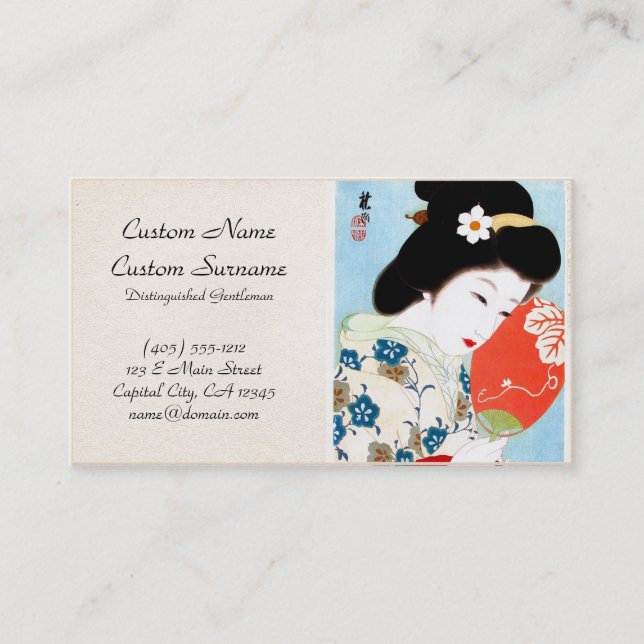Carte De Visite Art classique japonais oriental frais de dame de (Devant)