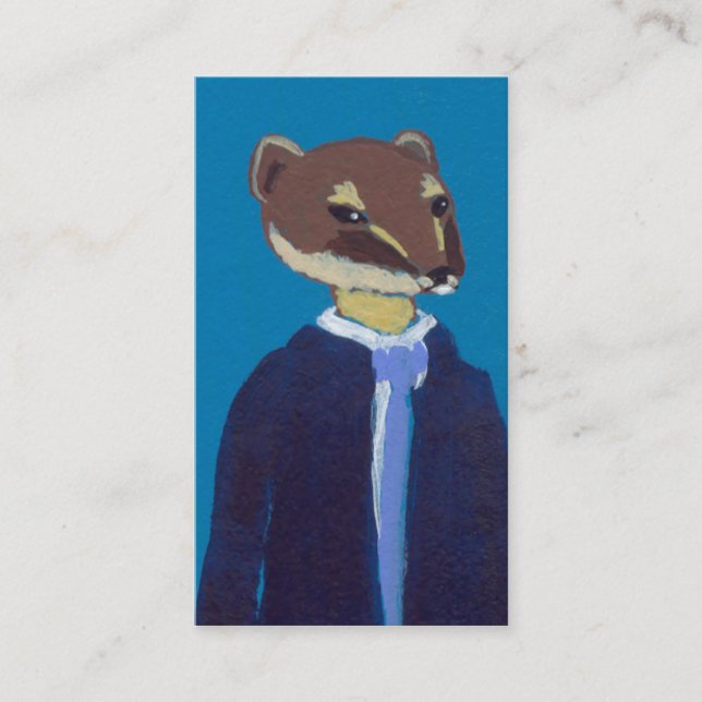 Carte De Visite Art de belette pour des belettes d'affaires !  (Devant)