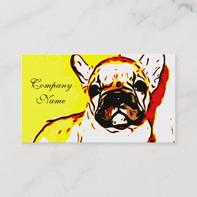 Carte De Visite Art de bouledogue français (Devant)