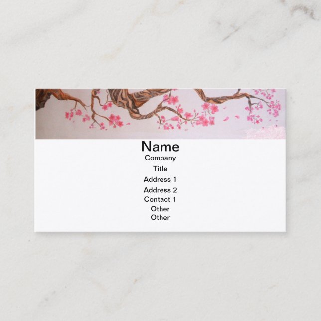 Carte De Visite Art de fleurs de cerisier (Devant)