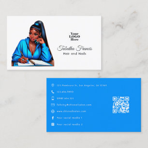 Carte De Visite Art de l'autonomisation des femmes noires afro-fém