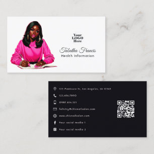 Carte De Visite Art de leadership de femme noire afro puissante