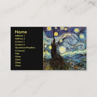 Carte De Visite Art de nuit Van Gogh Starry