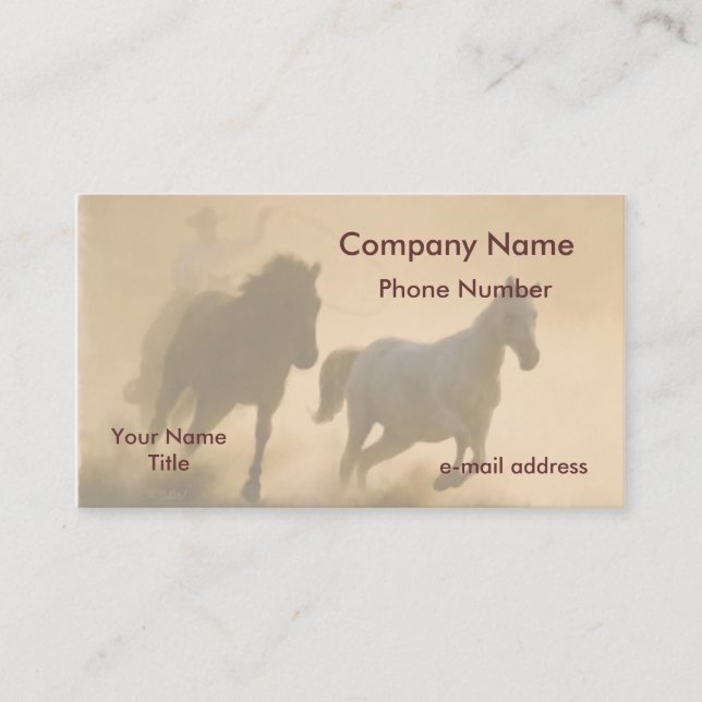 Carte De Visite Art de pastel de rassemblement de mustang (Devant)