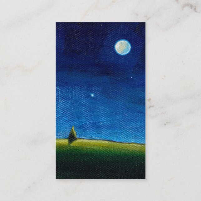 Carte De Visite Art de paysage de nuit où les étoiles appellent, (Devant)