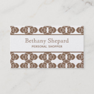 Carte de visite Art déco Damask, Mocha