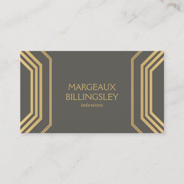 Carte De Visite Art Déco Glamor I Concepteur d'intérieur, Boutique (Devant)