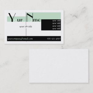Carte De Visite Art Déco Mint Green
