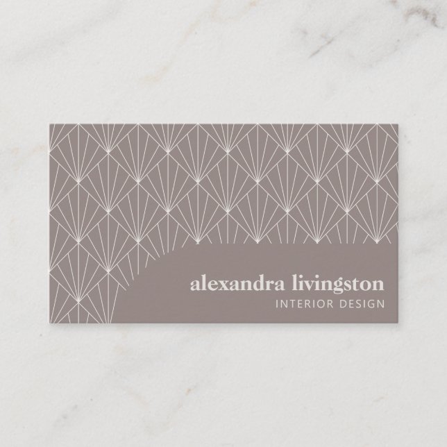 Carte De Visite Art déco moderne Taupe Brown Professionnel (Devant)