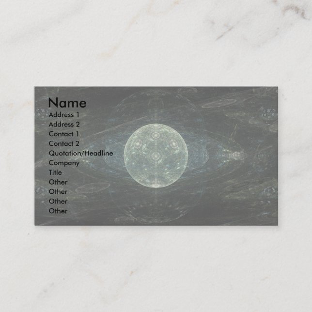 Carte De Visite Art fractal de la "Moon Station" (Devant)