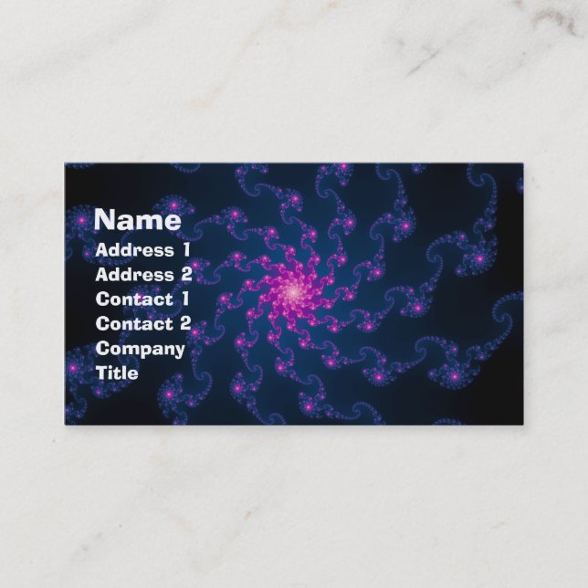 Carte De Visite Art Fractal Fleur Vie (Devant)