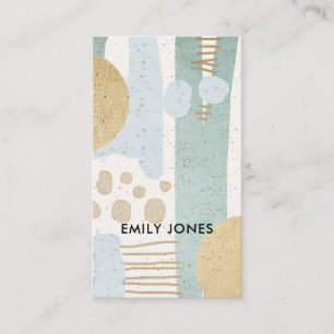 CARTE DE VISITE ART GÉOMÉTRIQUE ABSTRAIT MODERNE D'AQUA SUBTIL M