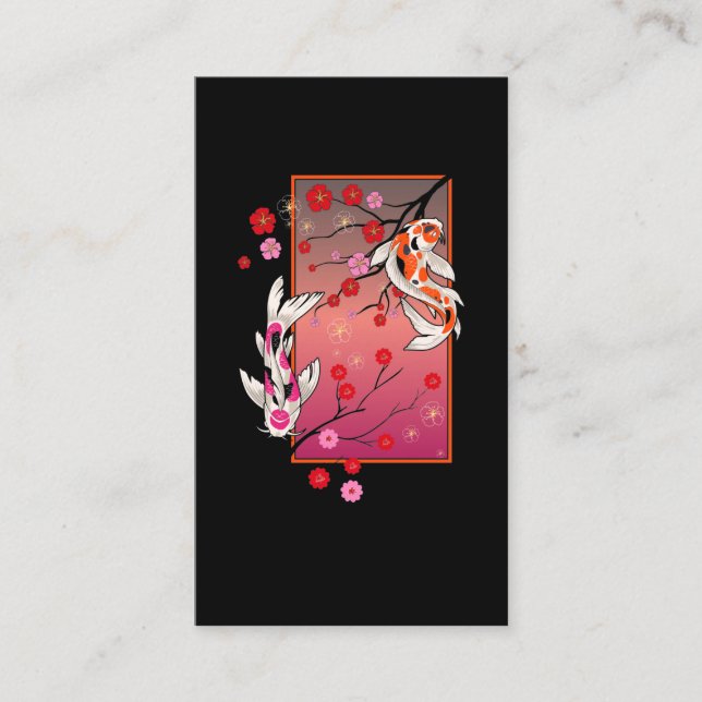 Carte De Visite Art japonais Koi Poisson (Devant)
