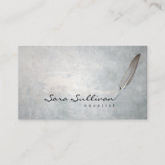 Carte De Visite Art littéraire romancier Quill Pen Grunge (Devant)