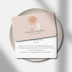 Carte De Visite Art minimaliste de femme en yoga Reiki méditation
