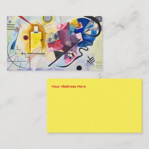 Carte De Visite Art moderne Abstrait Kandinsky Jaune Rouge Bleu