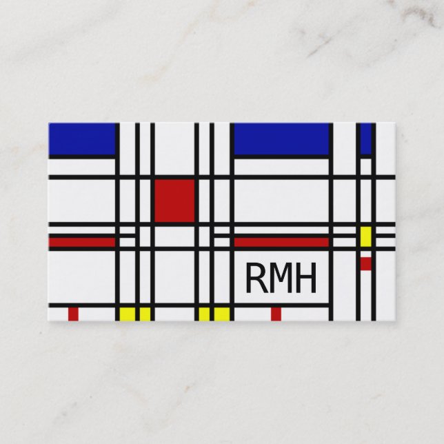 Carte De Visite Art moderne de Mondrian (Devant)
