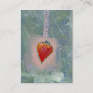 Carte De Visite Art moderne expressif rouge d'état humain de coeu